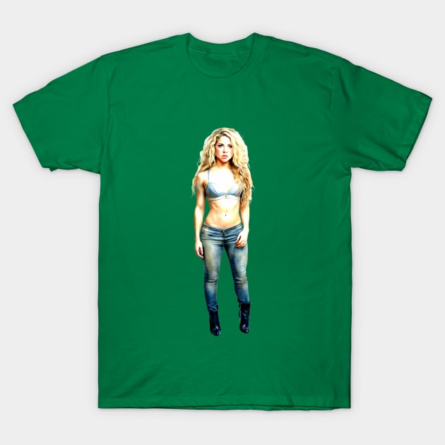 Shakira Shakira-Colombia T-Shirt by LegnaArt